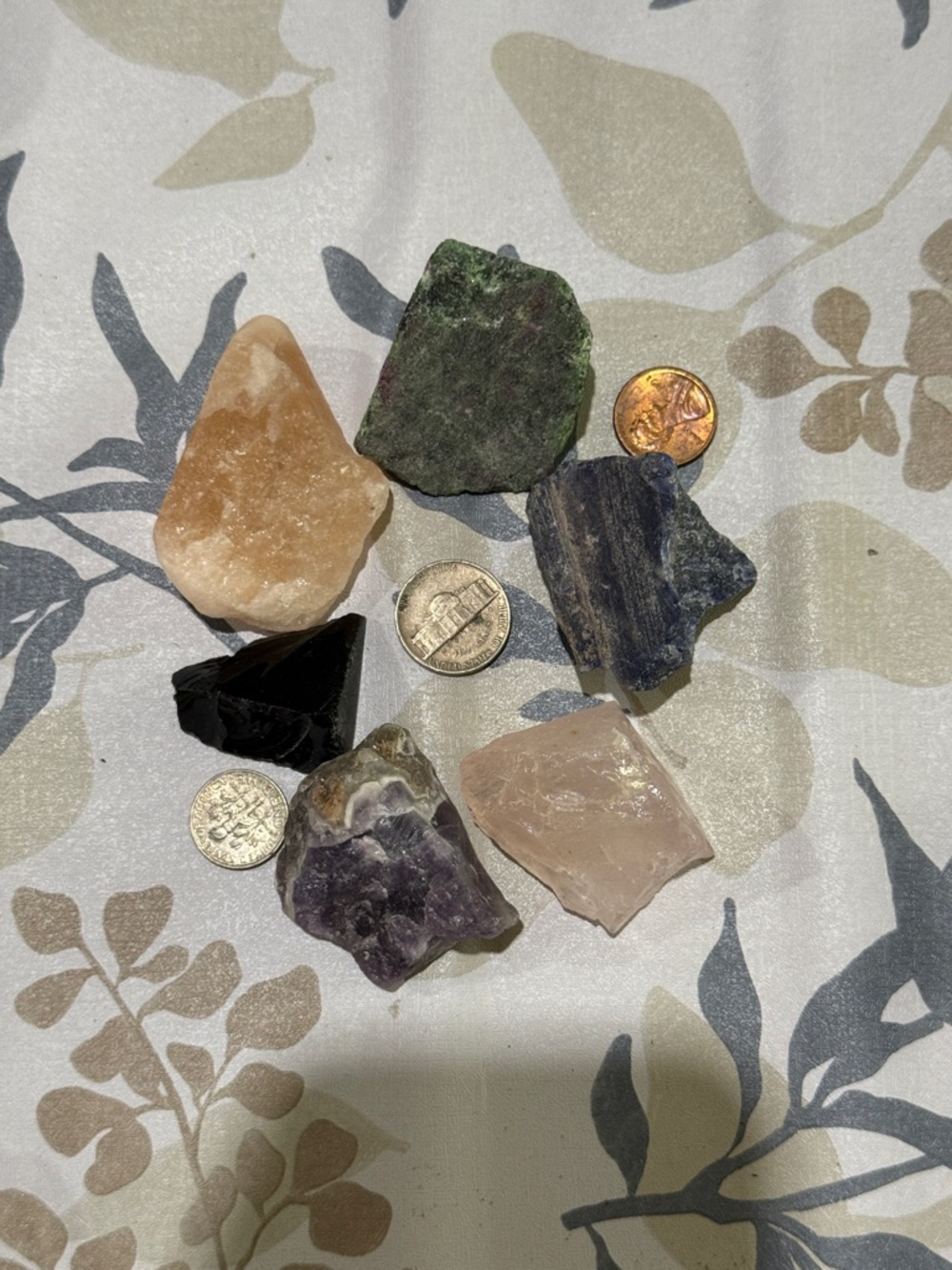 Assorted Raw Gemstone Lot - Pink, Orange, Purple, Blue, Black, Green - Picture 5 of 5